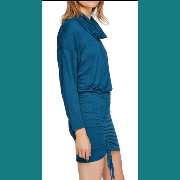 SALE Free People Sundown Cowl Neck Dress Teal - Picture 2 of 8